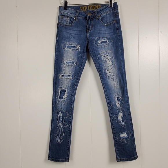 VIP factory distressed Jeans size 00 - Picture 8 of 8